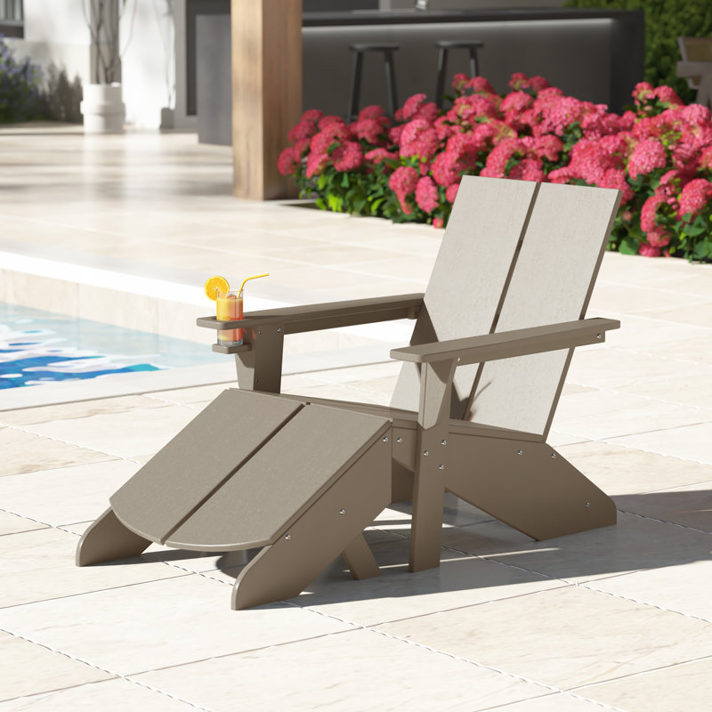Chaise Adirondack moderne en poly avec repose-pieds, Tanné