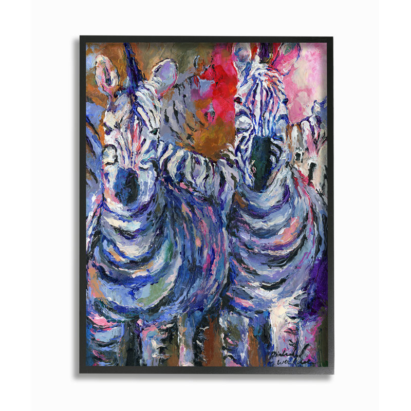 « brillante arc zèbre troupeau », impression, H 14 po x l 11 po x P 1,5 po, Giclée encadrée noir minuit