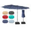 15Ft X 9Ft Patio Double-Sided Umbrella With Base & Crank, Extra Large Rectangular Outdoor Umbrella For Patio, Lawn & Garden-5442339