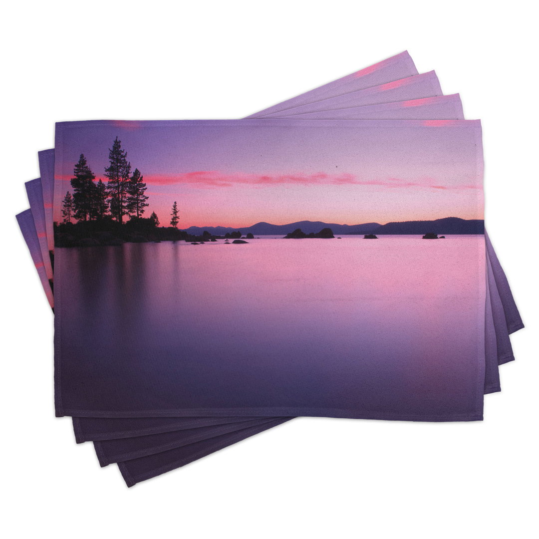 Platzdeckchen 4er-Set, Calm Lake Tahoe, Lila