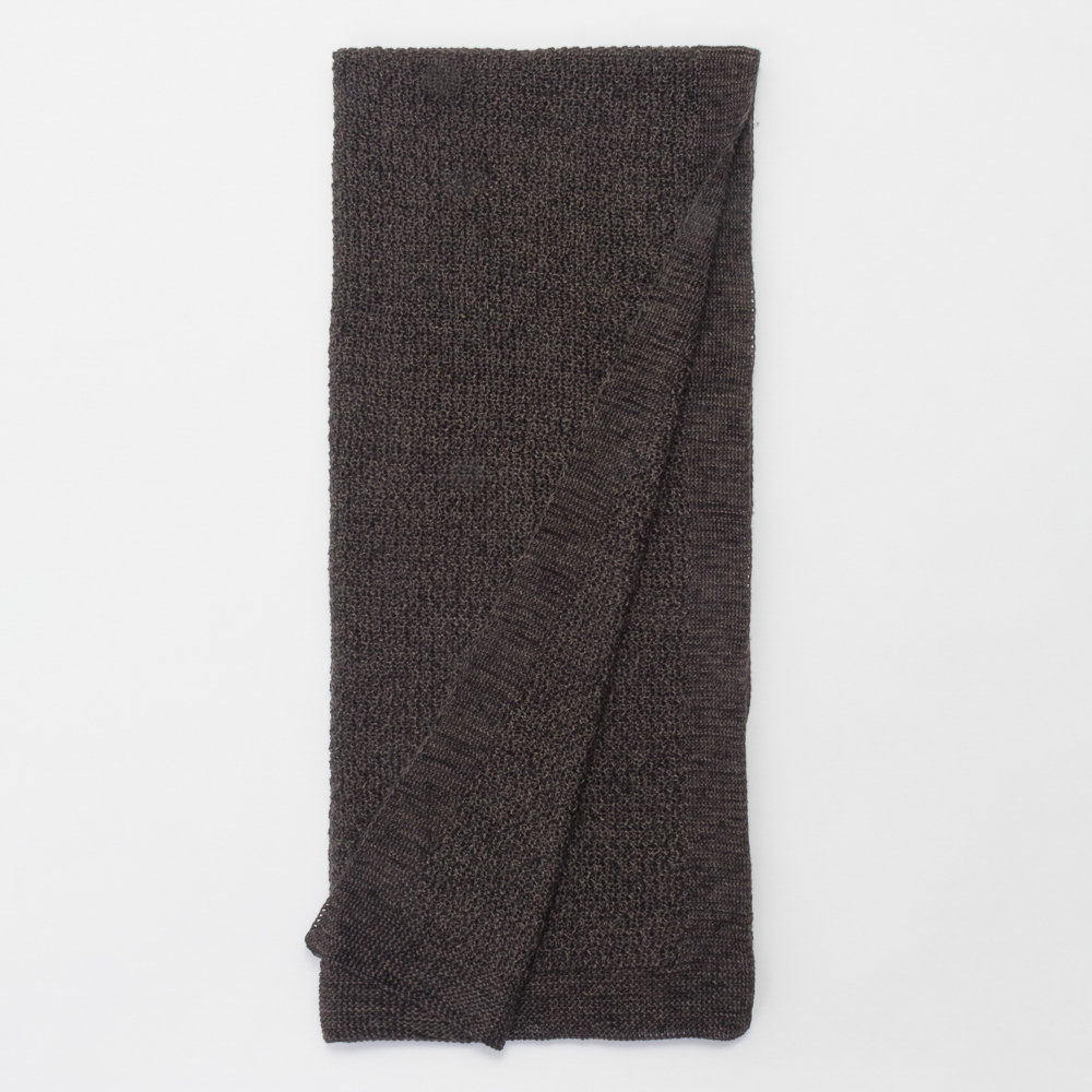 Artesia Linen Knit Throw Blanket, Black