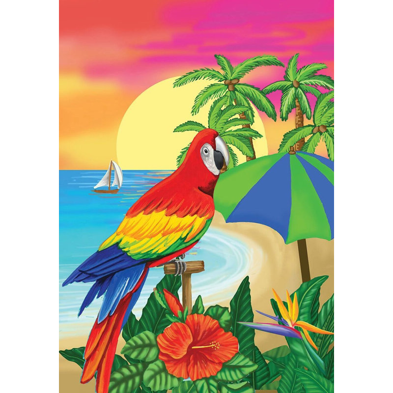 Drapeau paradisiaque du jardin d'été