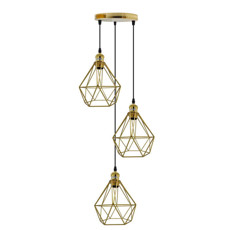Brasstown 3 - Light Gold Cluster Pendant