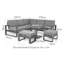 Dawana Square Aluminium Corner Dining Set - with Rising Table & Footstools - White