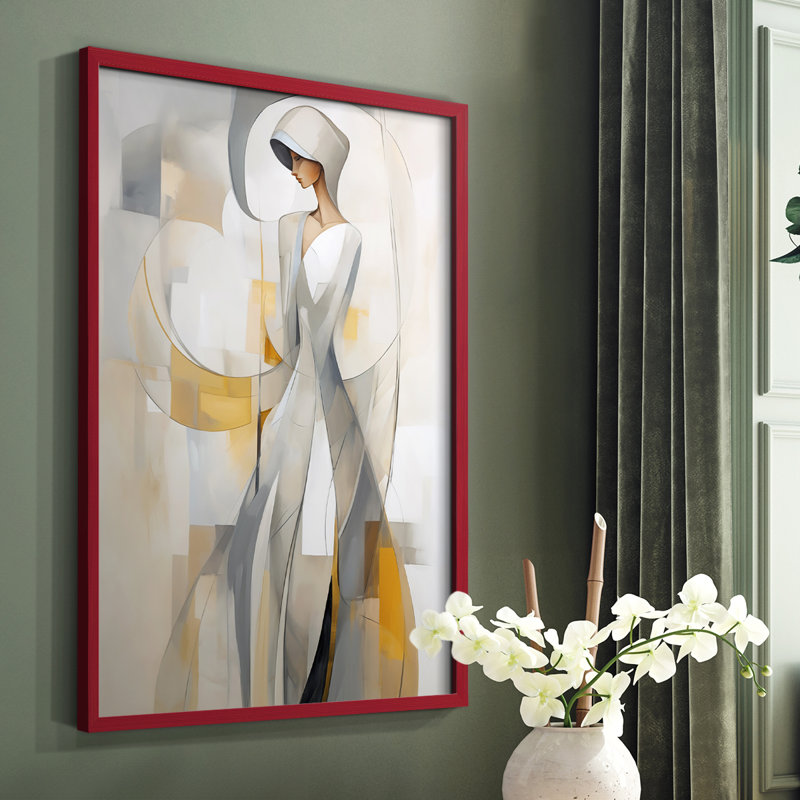 WOMEN Series Cxxxix - reproduction encadrée de qualité supérieure - prête à être accrochée - aucun clou requis, Rouge