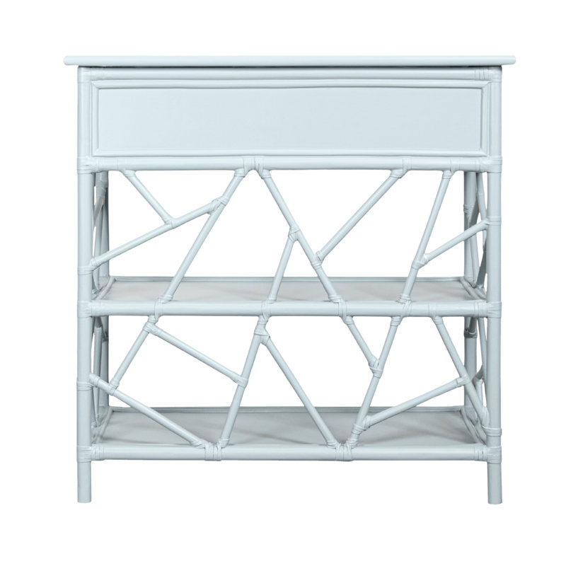 End Table with Storage, Light Blue