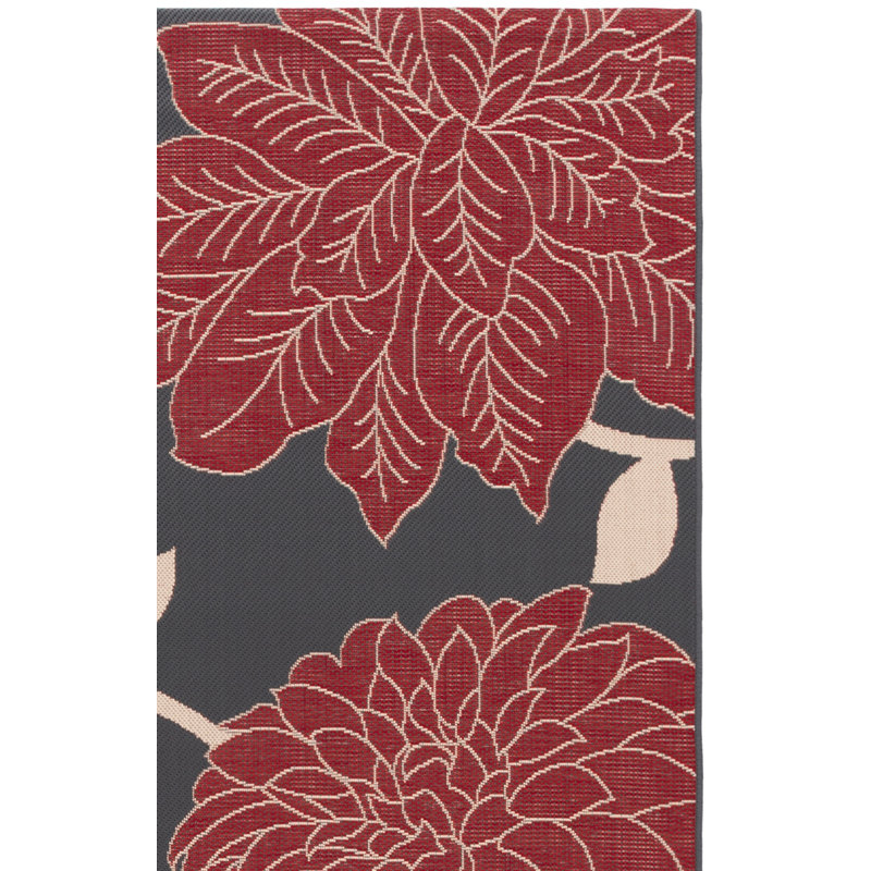 Tapis d'intérieur / extérieur à fleurs Adelmino Performance, Rectangle 8 pi x 11 pi