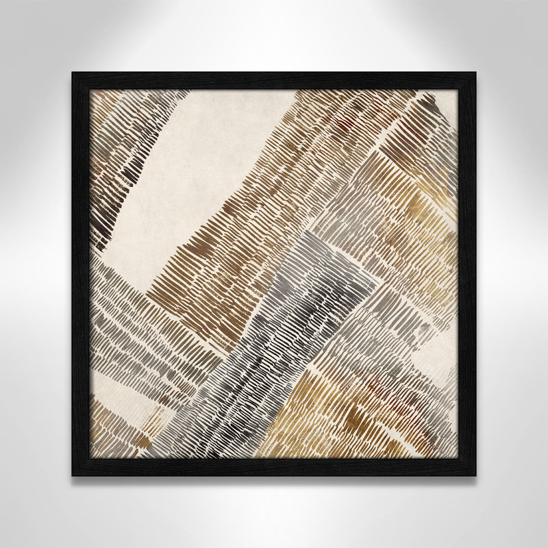 «Essence of Neutralité I» par Casa Fine Arts, Papier avec cadre simple noir, H 17 po x l 17 po x P 0,75 po