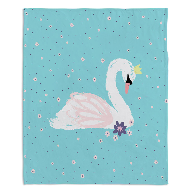  Couverture Swan 1, 68 po x 80 po, Bleu sarcelle