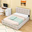 Lit plateforme tapissier 2 tiroirs avec lit gigogne simple TG et tête de lit capitonnée-456241155