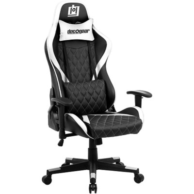 Deco Gear Adjustable Reclining Ergonomic Faux Leather Swiveling PC & Racing Game Chair