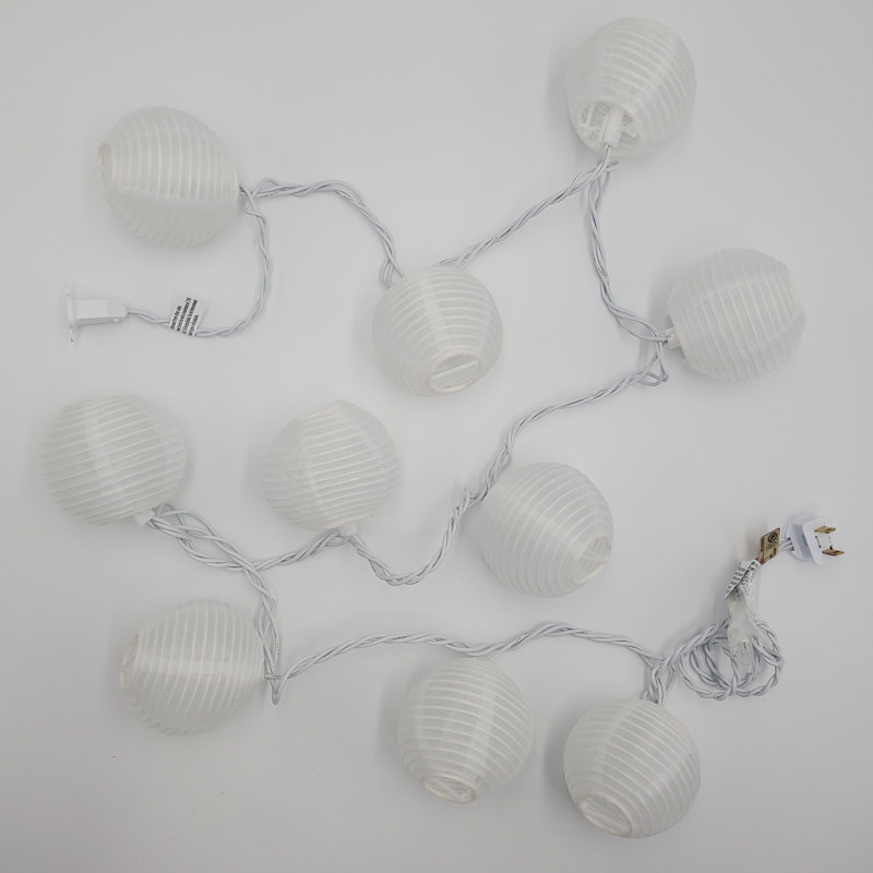 Guirlande électrique avec 10 lanternes en nylon Rewis, Blanc