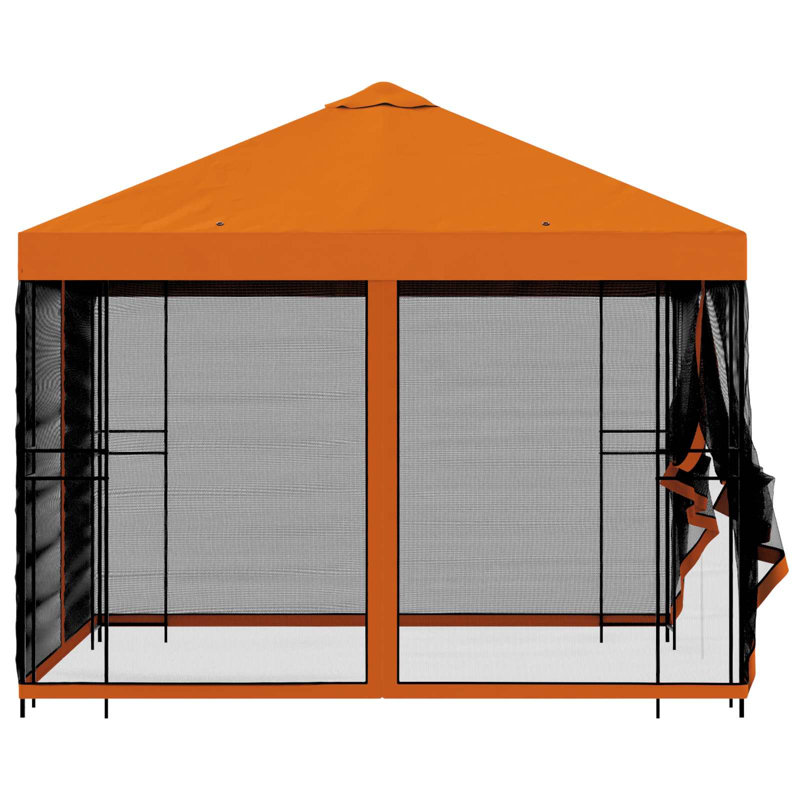 vidaXL Garden Gazebo Polyester and Steel, Orange