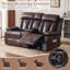 Causeuse inclinable électrique avec console - Causeuse inclinable double 70,9 po avec chauffage et massage, cuir-20476403