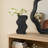 Modern Black Textured Ripple Metal Vase Floor Vase