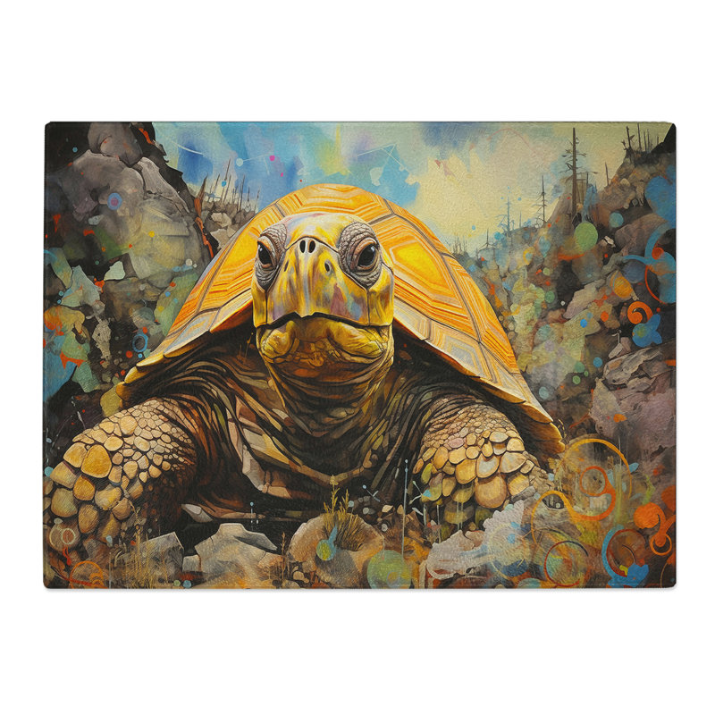 Tortoise Expressionism  Glass Chopping Board