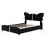 Lit plateforme avec tête et pied de lit en forme de papillon, cadre de lit tapissier moderne avec décorations en métal-615951140-615951160