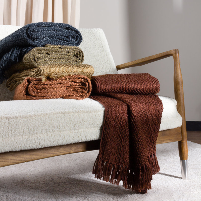 Burkholder Hand Woven Throw Blanket, Chestnut