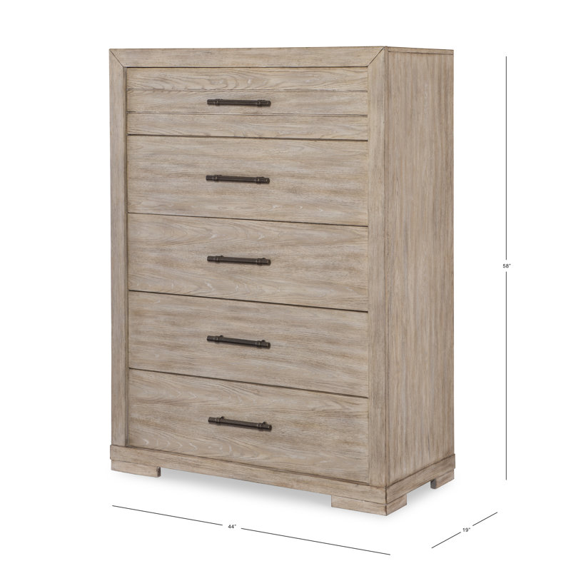 Appleton 5 Drawer 44'' W Dresser, Weathered Oak