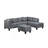 104.5" Upholstered Sofa,Chaise & Ottoman , Gray