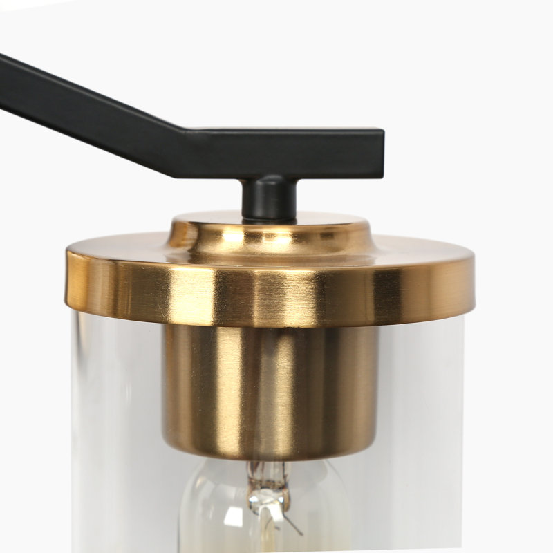 Éclairage pour meuble-lavabo moderne à 2 lumières noir / laiton à intensité variable Sasakwa