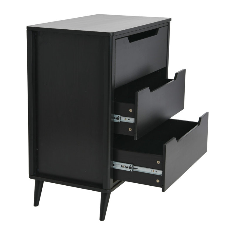Commode 3 tiroirs Yume, Teint en noir