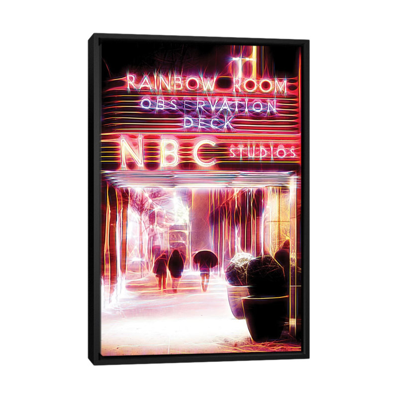 «Rainbow Room», impression sur toile, H 26 po x l 18 po x P 1,5 po, Toile avec cadre noir, Pas de tapis