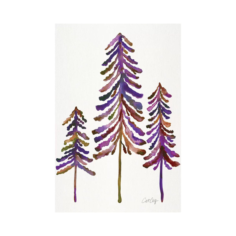 Pine Trees, Vintage by Cat Coquillette - Wrapped Canvas Print