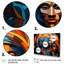 «Blue African Ancestral Legacy III - Art afro-américain», ensemble de 5 pièces d'art mural-1145538599