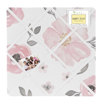 Watercolor Floral Wall Mounted Photo Memo Board -  Sweet Jojo Designs, Memo-WatercolorFloral-PK-GY