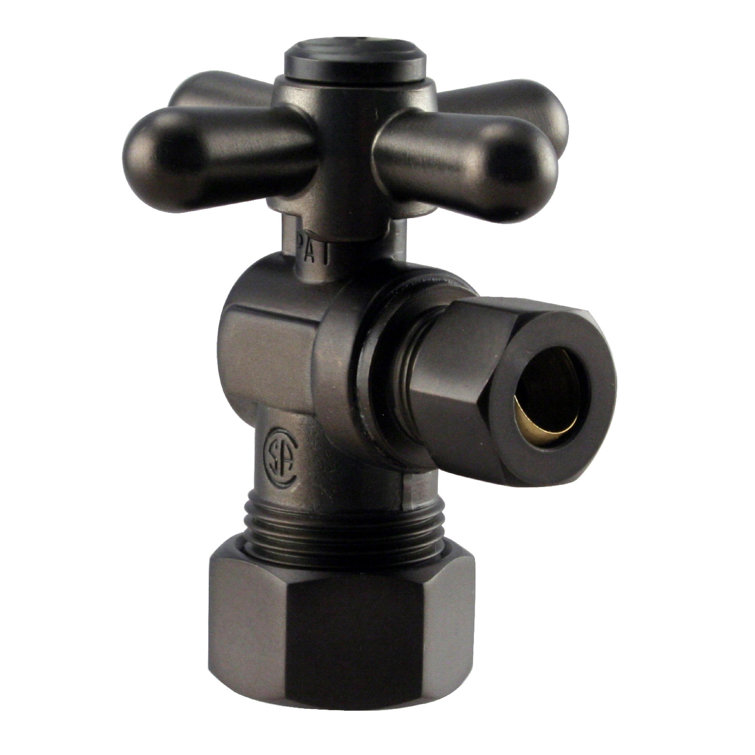 Turn Angle Stop with Copper Pipe Inlet and Compression Outlet with Lever Handle