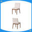 Ensemble de 2 chaises de salle à manger contemporaines confortables et durables - siège et dossier rembourrés, pieds en bois d'hévéa