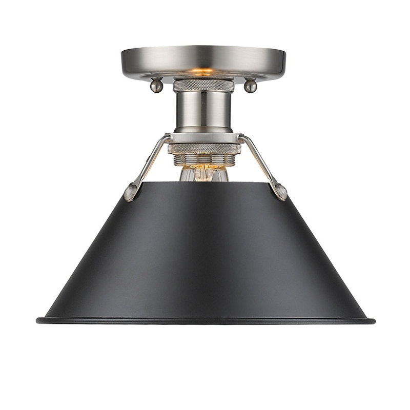 Plafonnier encastré à une lumière de 10 po Weatherford, Laiton vieilli, Bronze huilé