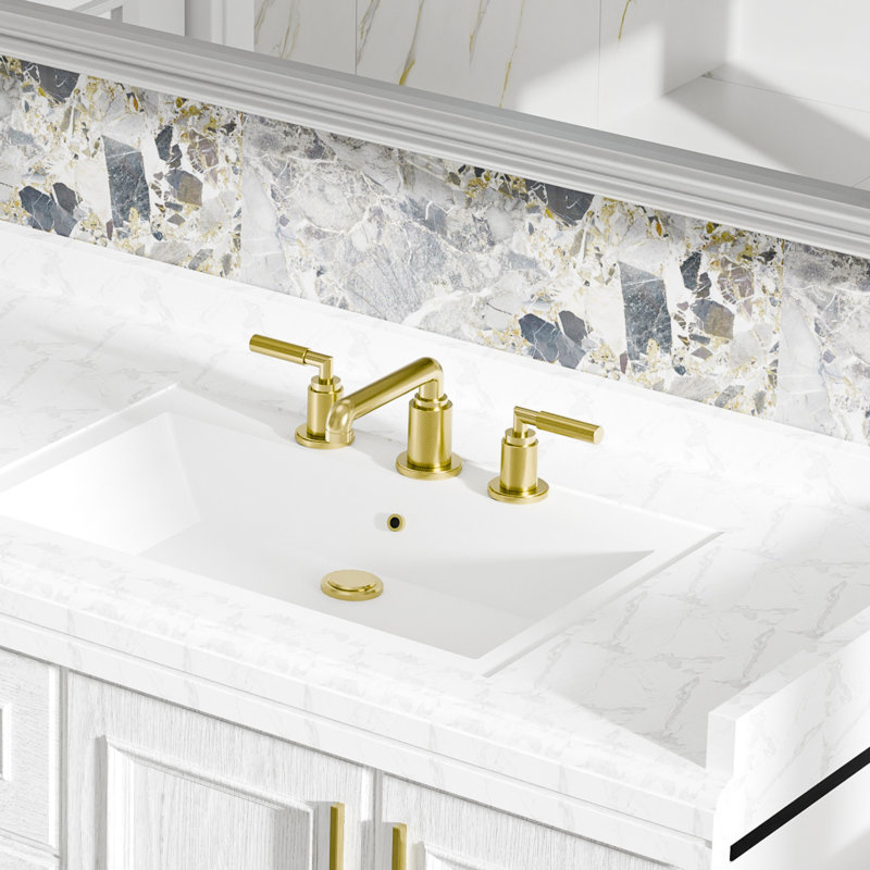 Widespread 2-handle Bathroom Faucet with Drain Assembly, Lever Handle, Zirconium Gold