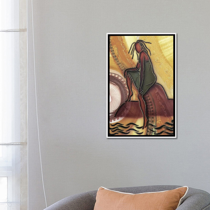 « By the Water » par Fred Odle-impression, Pas de tapis, H 26 po x l 18 po x 1,5 po, Toile blanche encadrée