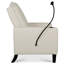 Fauteuil inclinable moderne en tissu pour adultes, beige avec réglable, support pour téléphone et gobelet pour salon