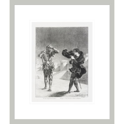 Le fantome sur la terrasse (Act. I. Sc. V) from Shakespeare’s Hamlet by Eugène Delacroix -Framed Giclee Print