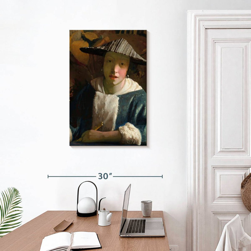 Leisha avec une flûte 1665-1675, H 30 po x l 20 po