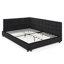 Cadre de lit double capitonné double, cadre de canapé-lit avec dossier confortable et accoudoirs, lit double pour chambre à coucher, salon, velours, noir (80,5 po x 59 po x 30,5 po)-314021061-314021057
