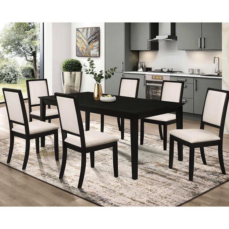 Crème et chaises de salle à manger noires de 2 - créer un environnement à la mode 2Pcs moderne et transformer votre espace