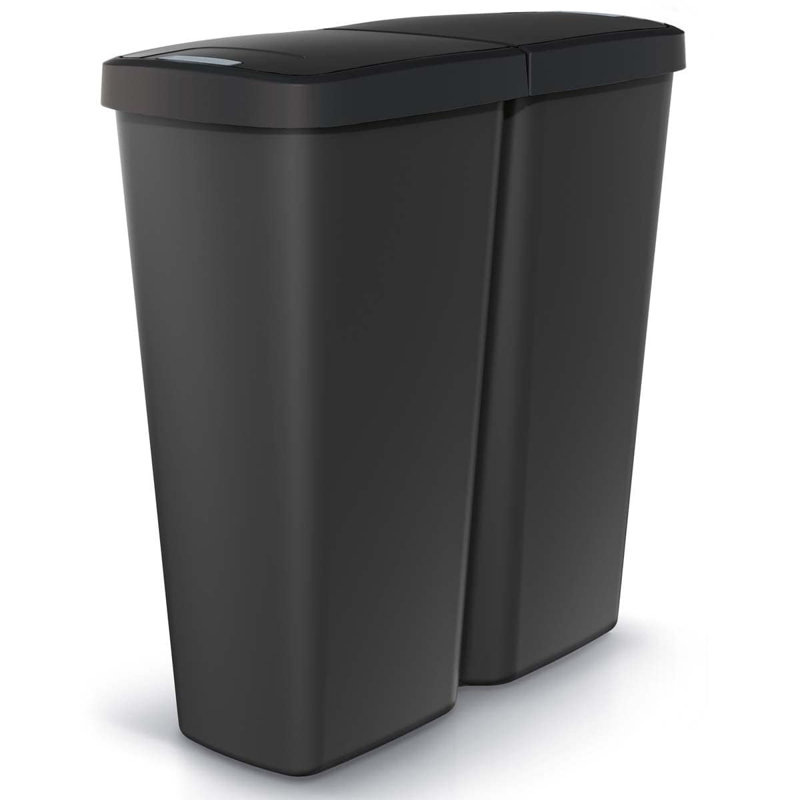 Rosalio Polypropylene Kitchen Trash Can - 50L, Black