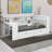 Corner Bed Frame With Storage Shelves,  Daybed With Drawers, Charging Station And LED Light-857584775-857584772