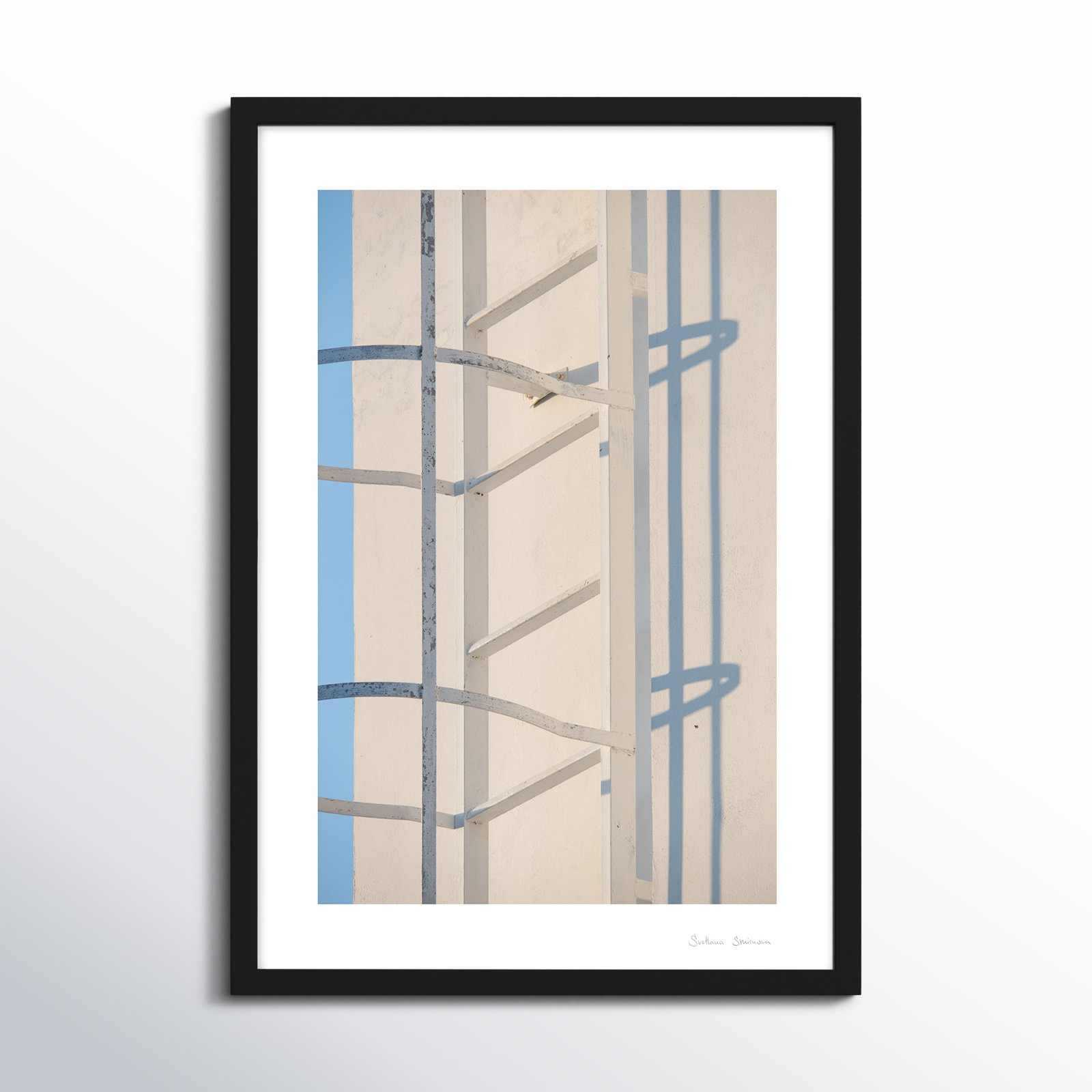 Lowell "White Fragments from Greece 3" Print, Black, 38" H x 26.5" W x 1.25" D