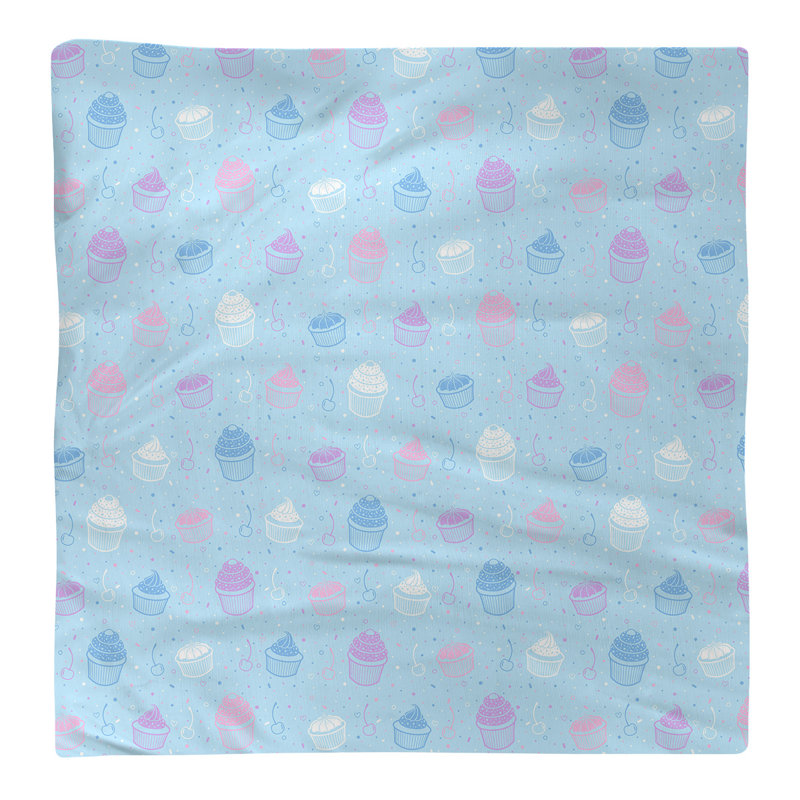 Serviette de coton à motif petits gâteaux classic, H 0,1 po x l 10 po x P 10 po, Alternance de bleu, Sergé de polyester