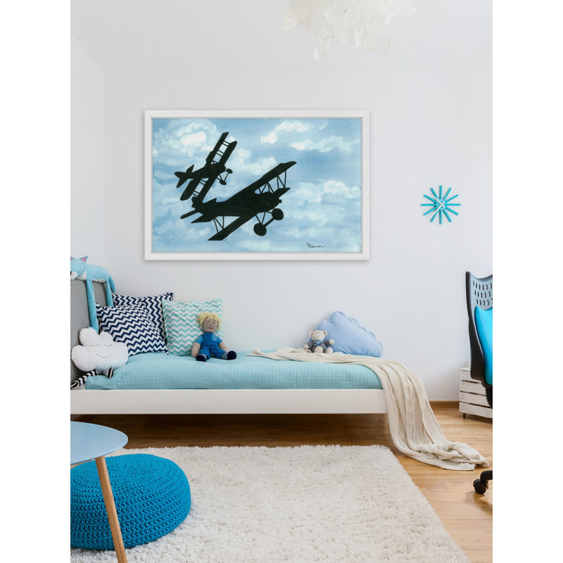 «Biplanes in a Summer Sky», reproduction encadrée, H 12 po x l 18 po x P 1,5 po