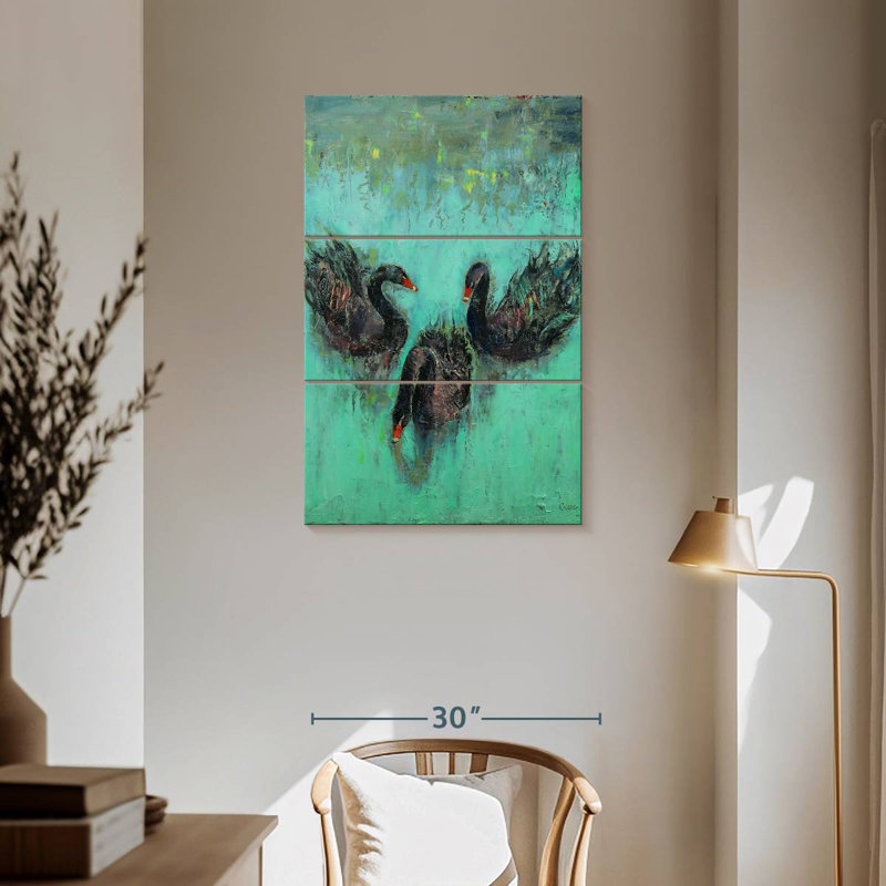 Brampt Black Swans, 57" H x 36" W