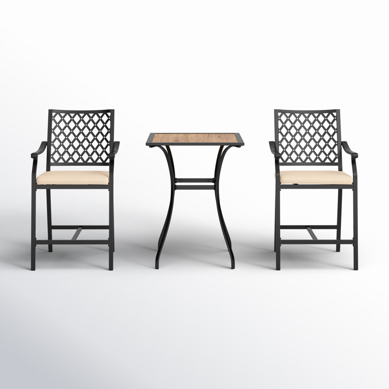 Ensemble bistro long pour 2 personnes 28 "avec coussins Adero Square
