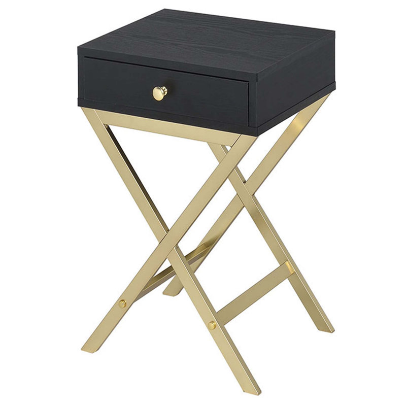 Table d'appoint, Black Top/Gold Base