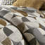 Édredon surdimensionné pour grand lit doré 8 pièces avec motif scandinave de style Mid-Century, coussins en coton et bourre en chaleur 300 g / m² toutes saisons