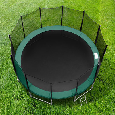Coussin de trampoline, protège-ressorts de sécurité imperméable, cadre rond, sans trou pour poteau